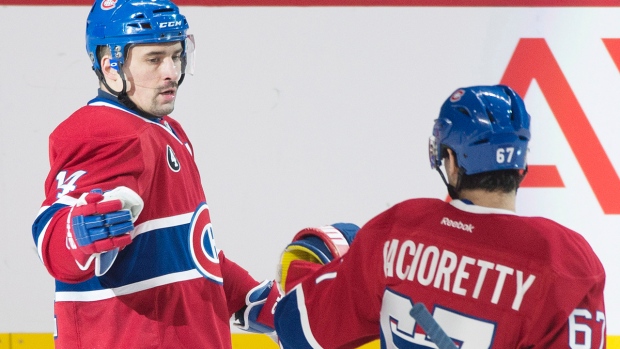 Plekanec celebrates with Pacioretty