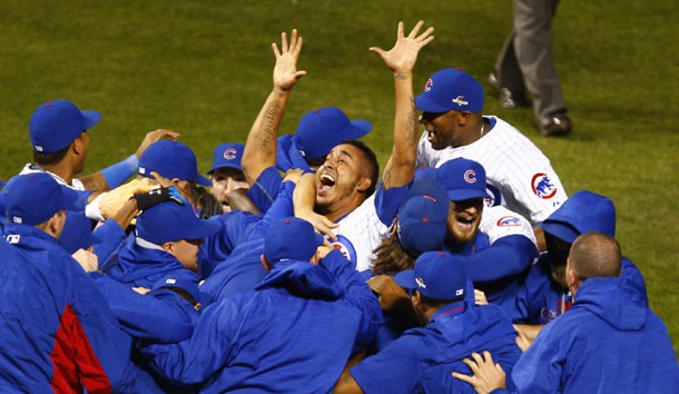 Oct 13 2015 Chicago IL USA The Chicago Cubs celebrate after defeating the St. Louis Cardinals 6-4 in game four of the NLDS at Wrigley Field. Mandatory Credit Caylor Arnold-USA TODAY Sports