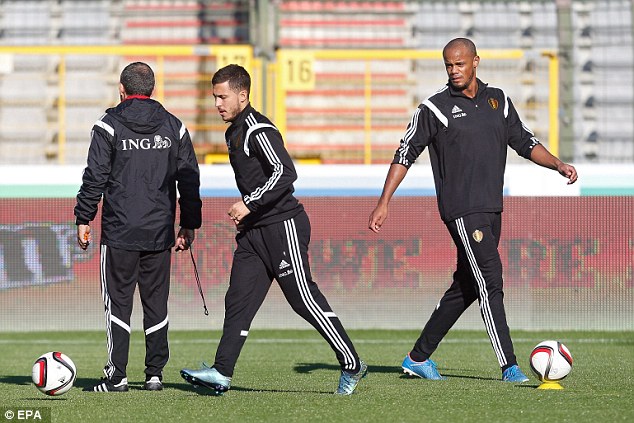 Chelsea ace Eden Hazard and Man City captain Vincent Kompany are put through their paces