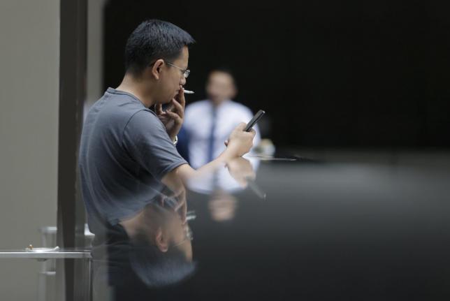 Chinese Man Smoking