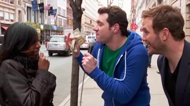 Chris Pratt is a big movie star these days but when he runs around New York on'Billy on the Street' no one seems to know who he