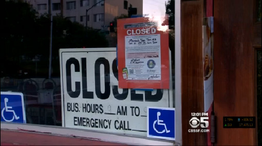 Closed sign outside the Mariscos San Juan restaurant in San Jose following a Shigella outbreak that has affected more than 100 people