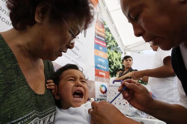 Child being vaccinated