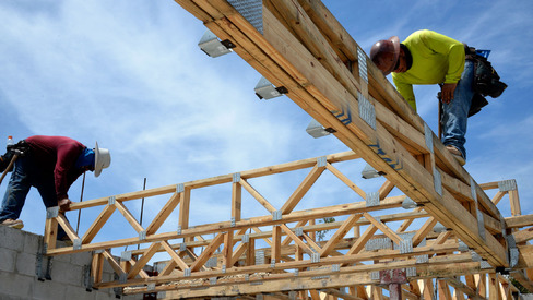 Construction workers at a development in Doral Florida