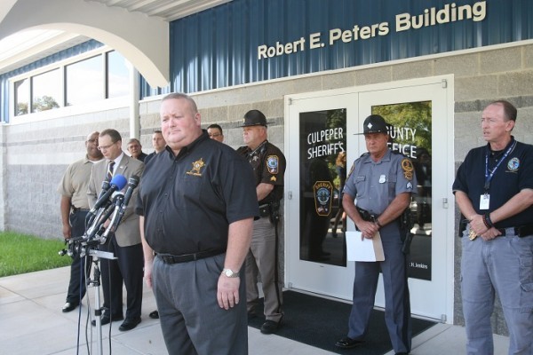 Culpeper Sheriff Scott Jenkins addresses the media at a press conference Wednesday afternoon. Staff