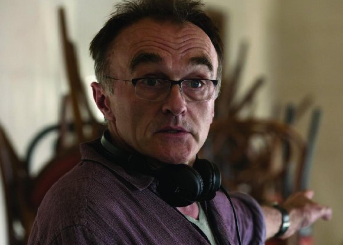 Danny Boyle on the set of Steve Jobs