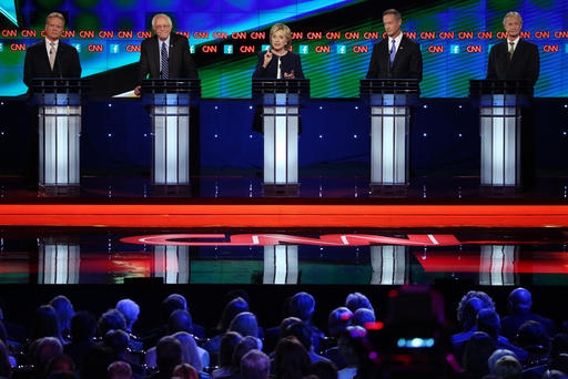 The Democratic presidential candidates participate in a debate held by CNN Oct. 13 2015 in Las Vegas Nev