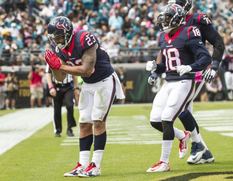 Arian Foster and the Texans were all smiles during the fourth quarter last week in Jacksonville but Sunday's game at Miami may provide a better gauge of their progress after a 1-4 start