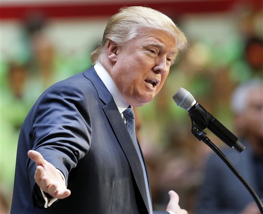 Republican presidential candidate Donald Trump speaks during a No Labels Problem Solver convention Monday Oct. 12 2015 in Manchester N.H