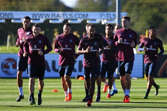 England in training ahead of the match against Estonia