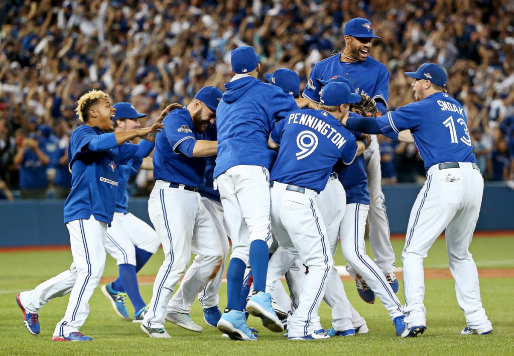 An extraordinary seventh inning punctuated a playoff game last night between the Rangers and the Blue Jays