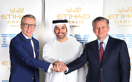 Etihad Airways and International Business Machines announced a deal for information technology on Tuesday for 10 years worth $700 million