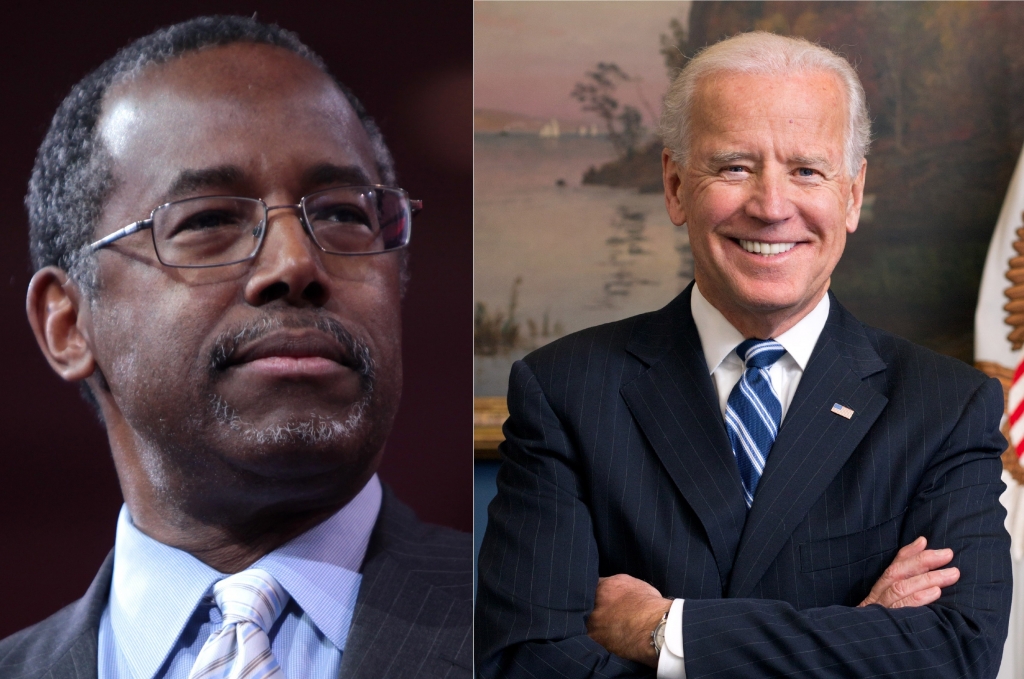 From left to right Ben Carson and Vice President Joe Biden