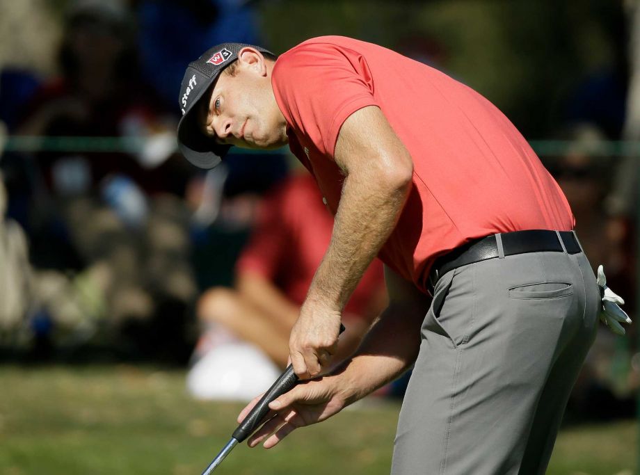 Brendan Steele putts on the second green of the Silverado Resort North Course during the second round of the