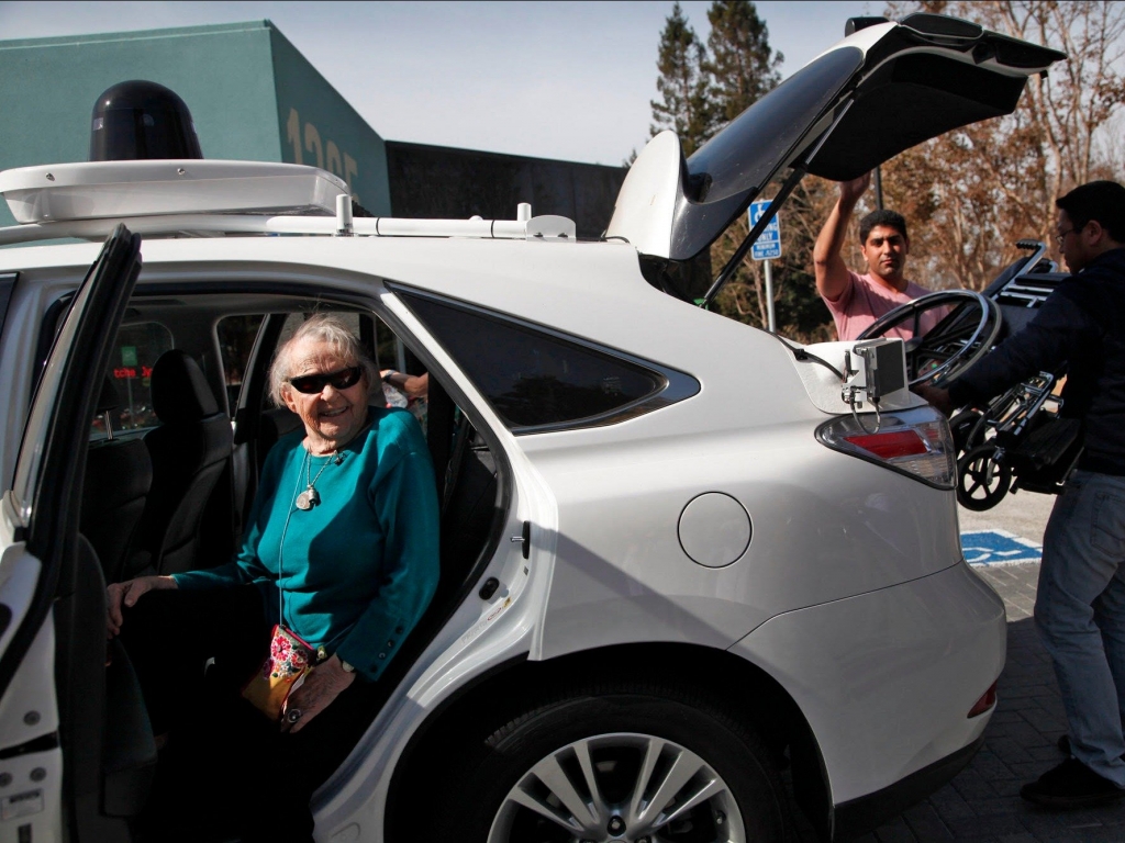 97-year-old Olive Horrell visits Google