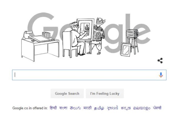 Google Doodle Celebrates 94th Birthday of Late R. K. Laxman Common Man Cartoonist