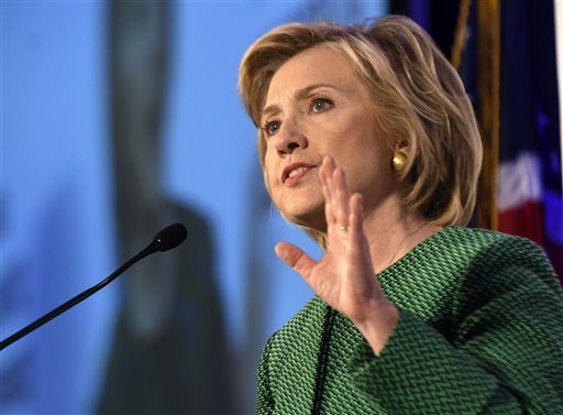 Democratic presidential candidate Hillary Rodham Clinton speaks during a meeting of the Alabama Democratic Conference in Hoover Ala. Saturday Oct. 17 2015. Clinton tells black Alabama Democrats that she'd champion voting rights in the White House. She