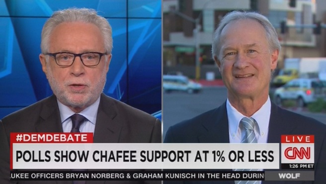 Lincoln Chafee on CNN with Wolf Blitzer