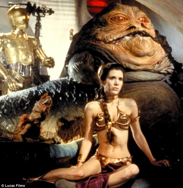 Hutt property Crime lord Jabba forced her to wear the skimpy costume before he strapped chained her to him