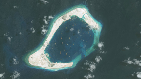 Imagery of the Subi Reef in the South China Sea a part of the Spratly Islands group