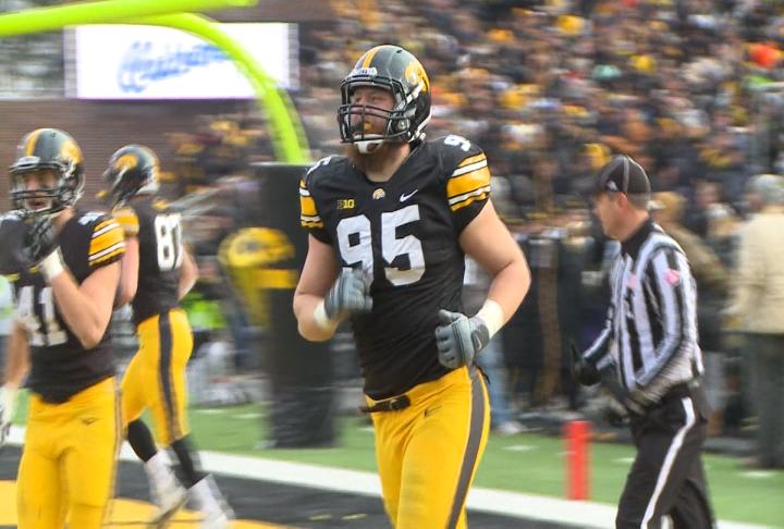 Iowa senior Drew Ott will miss the rest of the season with a knee injury