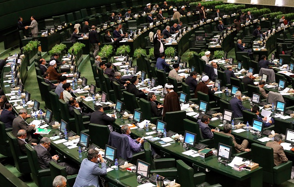 Tehran Iran. Iranian parliament approve nuclear deal between Iran and world powers with 161 votes in favor and 59 against