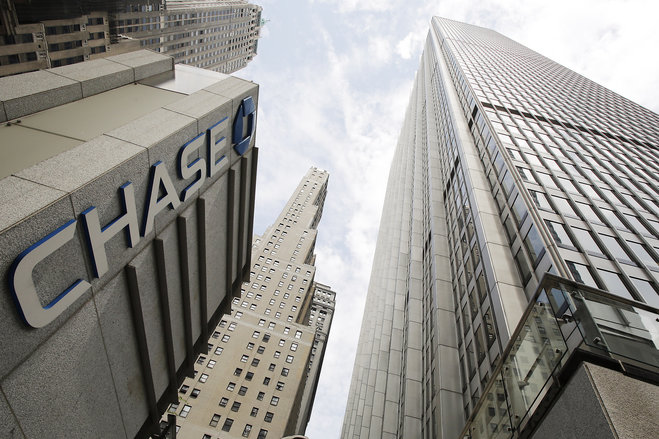 Bank office tower in New York's financial center. JPMorgan reports quarterly financial results on Tuesday Oct. 13 2015