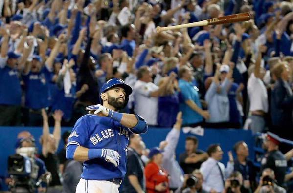 Jose Bautista reaction after hitting the 3 run home run in the 7th