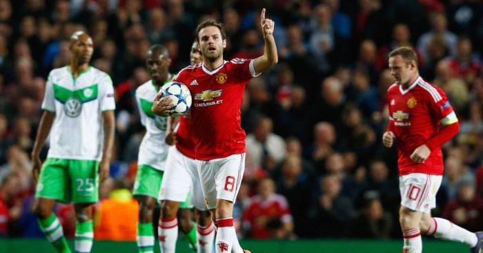 Juan Mata Equalised for Manchester United against Wolfsburg