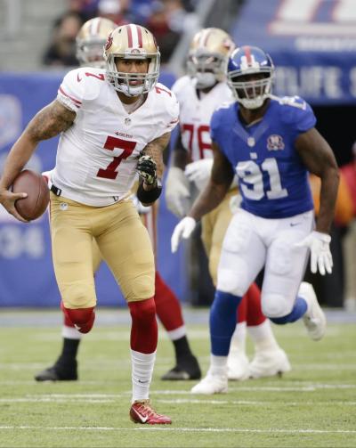 Colin Kaepernick tries to get back on track this Sunday night in the national spotlight against the Giants