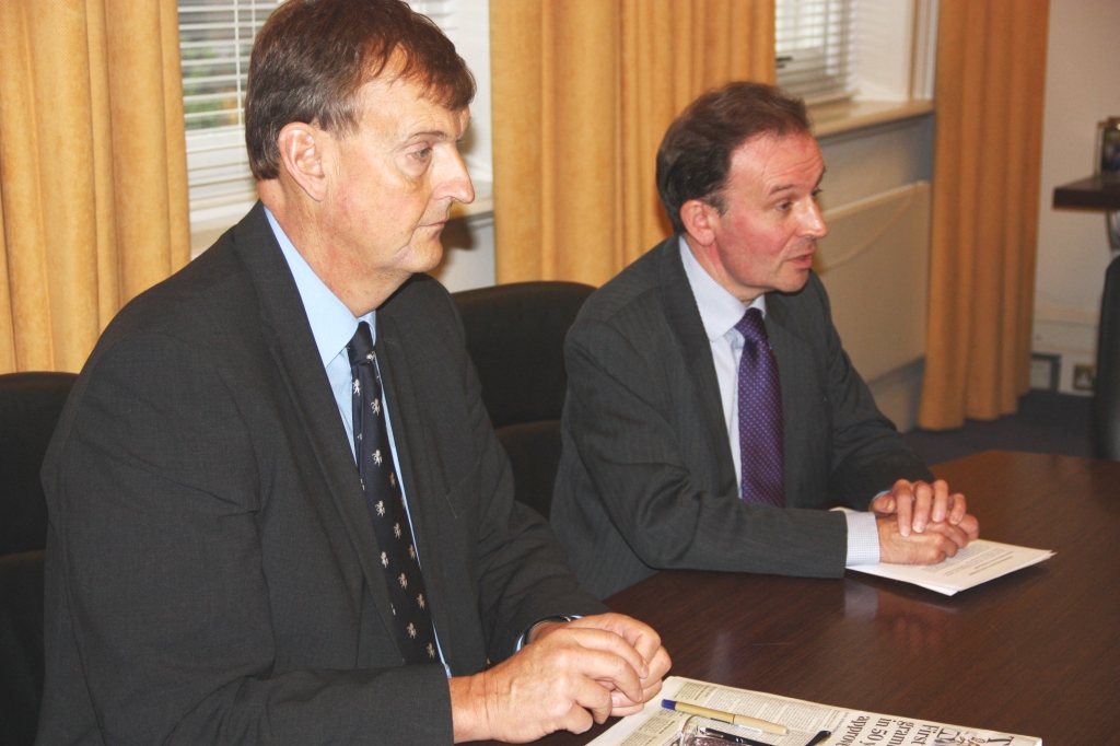 KCC Leader Paul Carter and education cabinet member Roger Gough at this morning's press conference