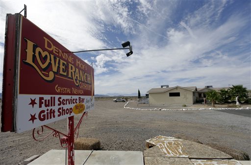 A sign advertises the Love Ranch brothel Wednesday Oct. 14 2015 in Crystal Nev. were former NBA basketball player Lamar Odom was found unconscious the day before. Odom the NBA star and reality TV personality embraced by teammates and fans for his