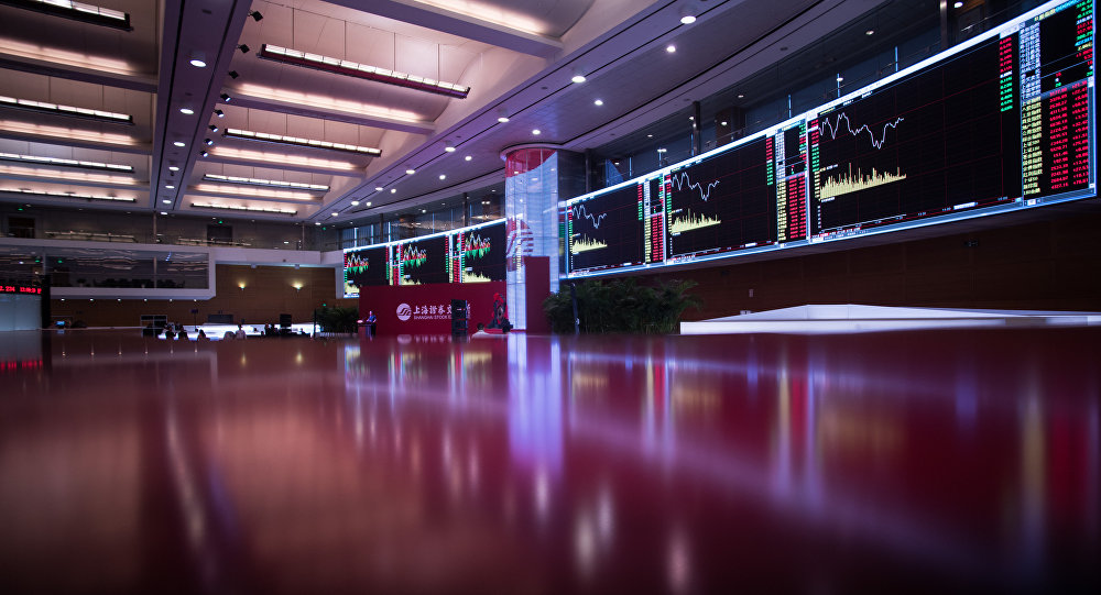 A general view shows the trading floor at the Shanghai Stock Exchange in the Lujiazui Financial district of Shanghai