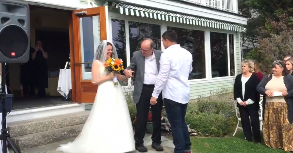 Dad Confined To A Wheelchair Stands Up To Walk His Daughter Down The Aisle