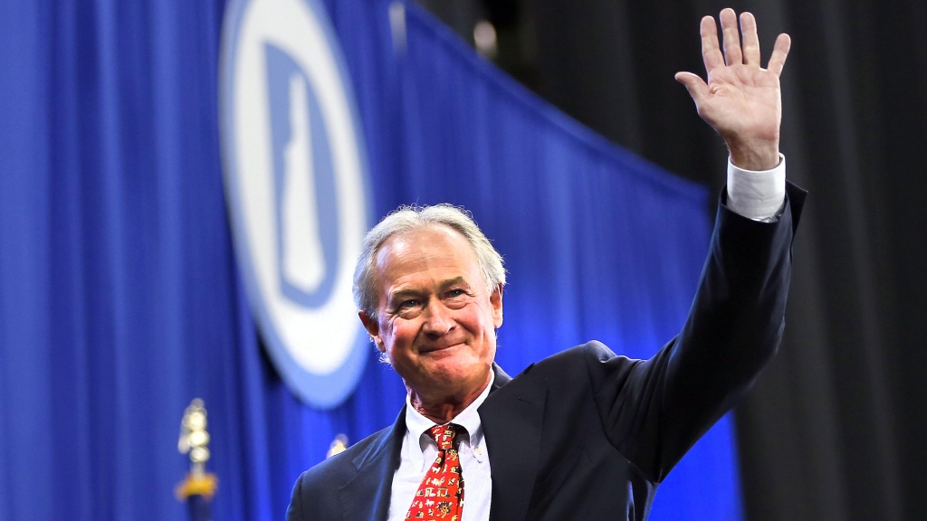 Democratic presidential candidate former Rhode Island Gov. Lincoln Chafee leaves after speaking at the New Hampshire Democratic convention Saturday Sept. 19 2015 in Manchester N.H