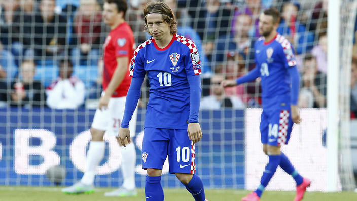 Luka Modric picked up a groin injury against Bulgaria 
    
    
                
          
          Show Grid