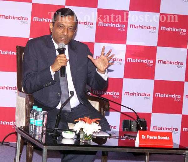 Mahindra and Mahindra CEO Pawan Goenka addressing a press conference in Kolkata on Wednesday dated Oct 14 2015