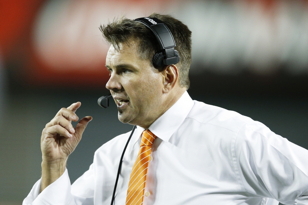 Head coach Al Golden of the Miami Hurricanes looks on against the Cincinnati Bearcats in the first half at Nippert Stadium