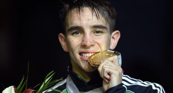 Michael Conlan Ireland celebrates with his gold medal this evening