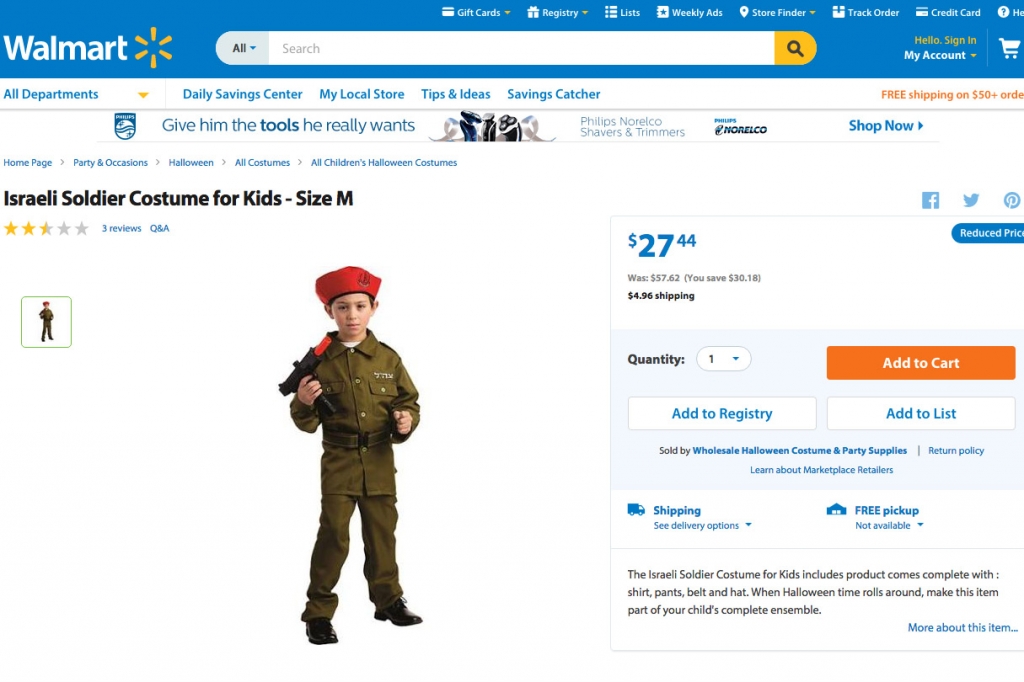 Walmart’s Israeli soldier Halloween costume sparks controversy