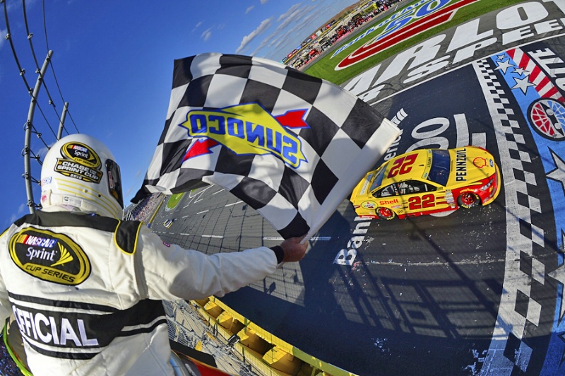 Logano cruises to victory as others hit stormy waters