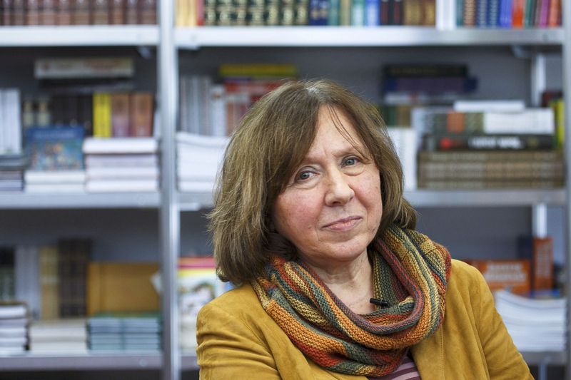 Belarussian writer Svetlana Alexievich is honoured for her work chronicling the horrors of war and life under the repressive Soviet regime. – Reuters pic