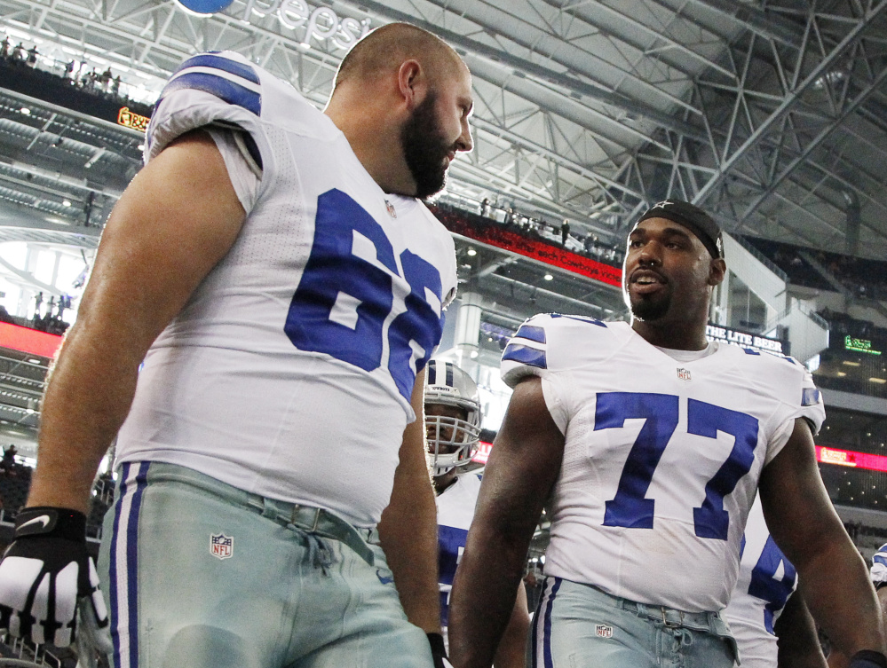 Offensive tackles Doug Free left and Tyron Smith are two of the five reasons the Dallas Cowboys are so strong in the trenches