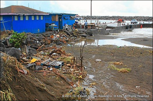 Basseterre after the passage of Tropical Storm Rafael