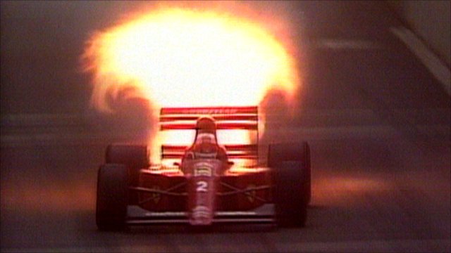 Nigel Mansell's engine explodes