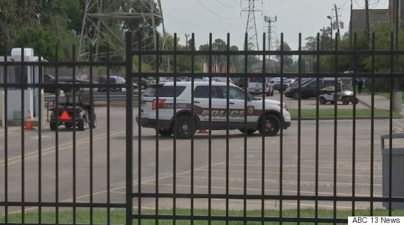 Police at the scene of the Houston shooting and the Flagstaff one