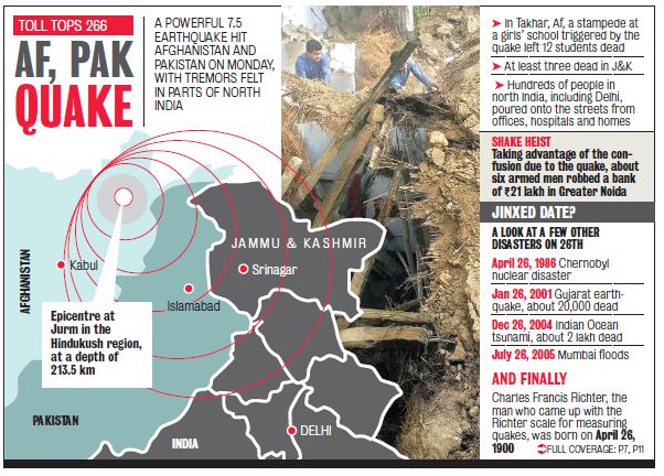 7.7 magnitude earthquake hits south Asia