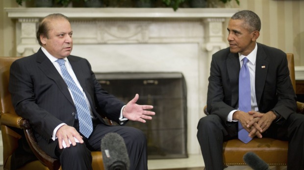 President Barack Obama meets with Pakistani Prime Minister Nawaz Sharif in the Oval Office of the White House on Thursday