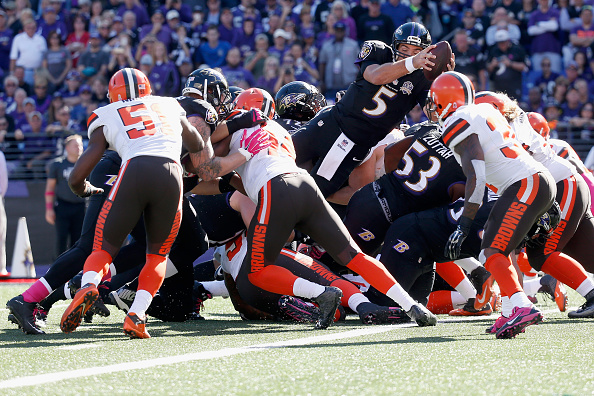 Quarterback quarterback Joe Flacco #5 of the Baltimore Ravens