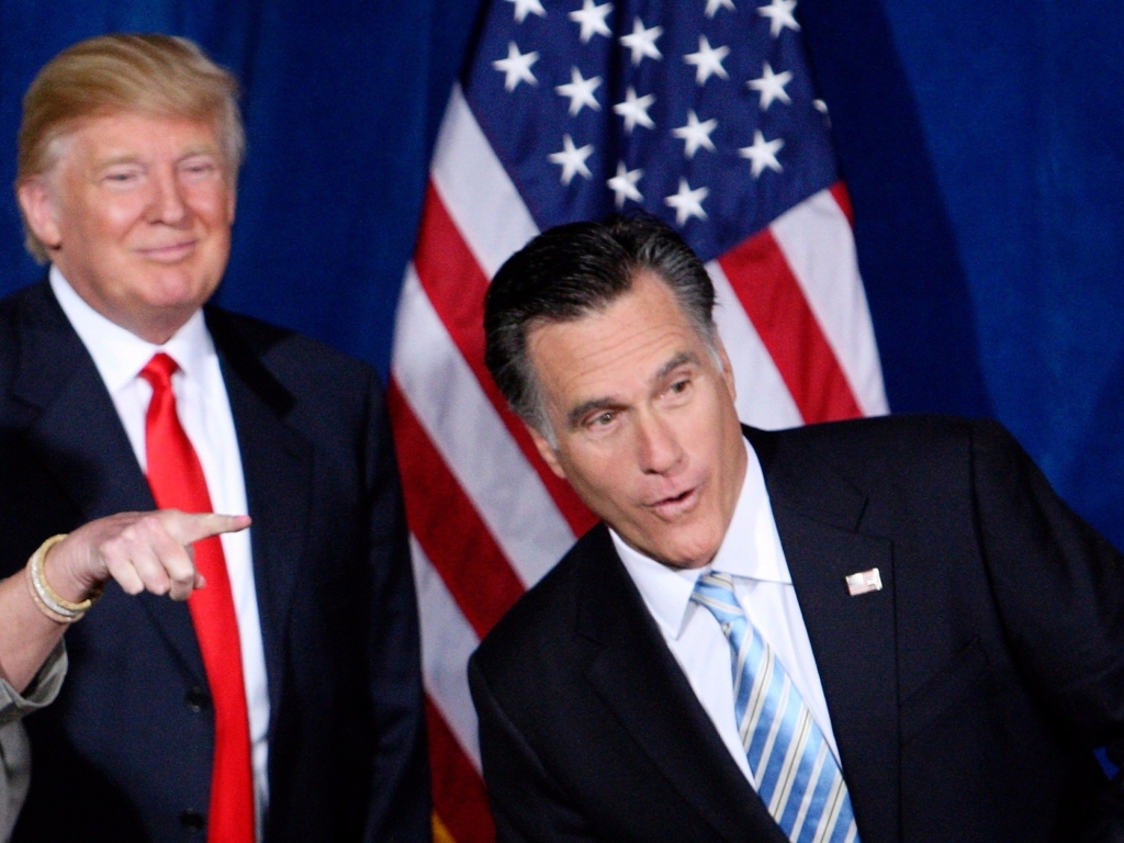 REUTERS  Steve Marcus Mitt Romney getting Donald Trump's endorsement in 2012